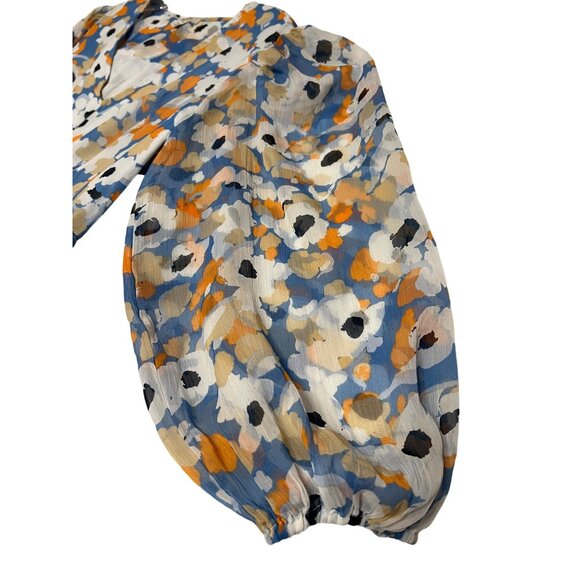 NWT Joie Floral Fields Midi Dress Blue Orange L Fairy Timeless Tiered - Picture 13 of 16